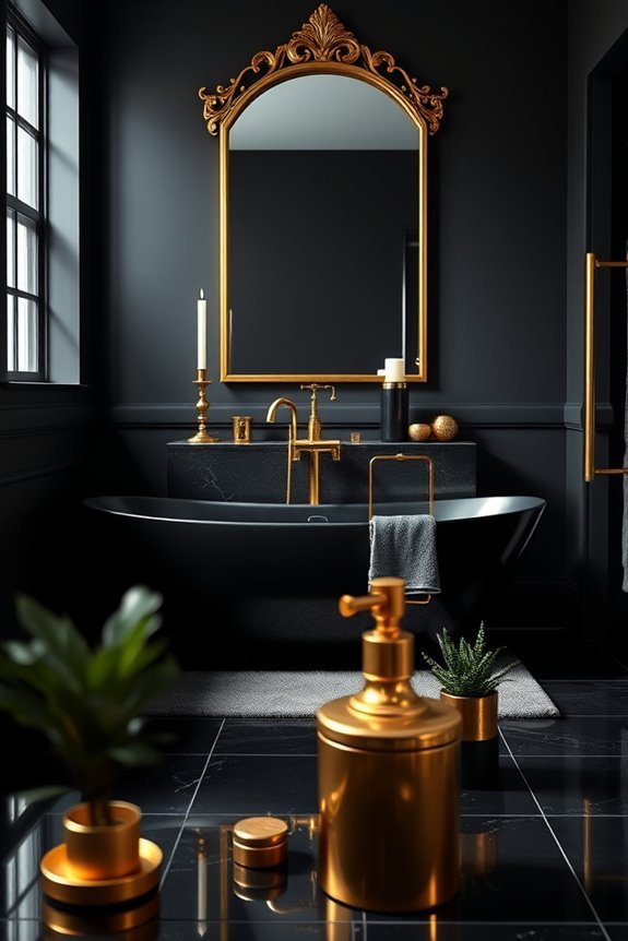 sophisticated gold bathroom accessories