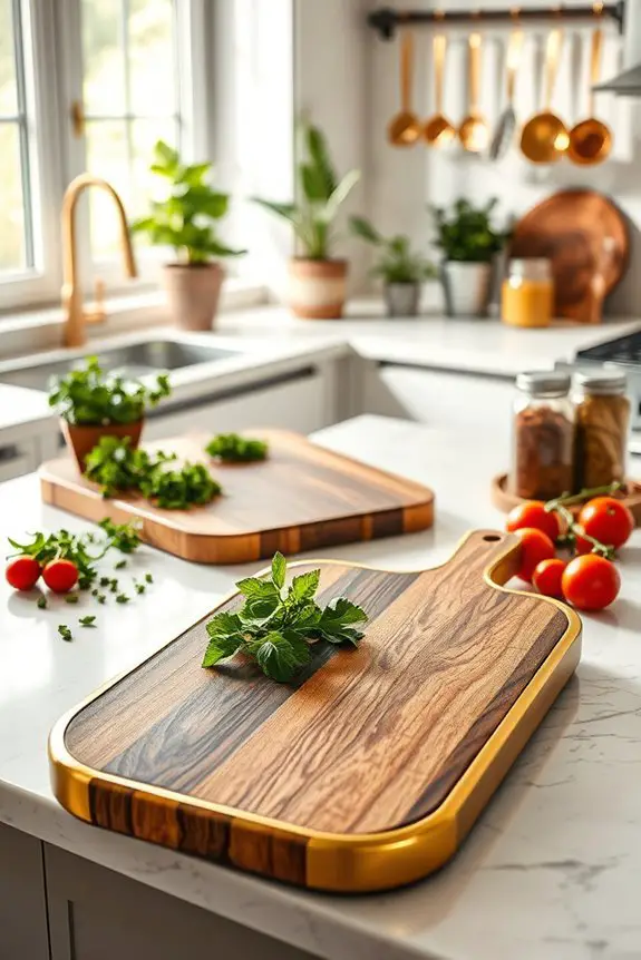 sophisticated gold edged boards
