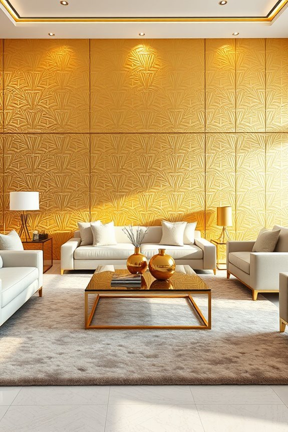 sophisticated gold wall finishes