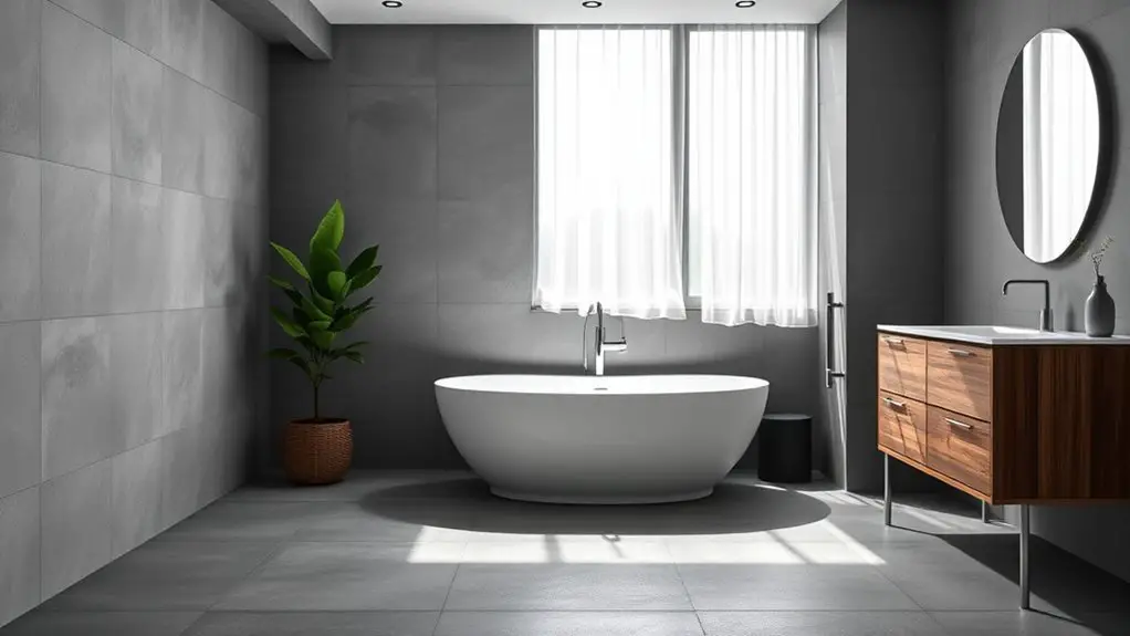 sophisticated grey bathroom designs