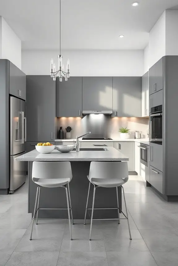 sophisticated grey kitchen design