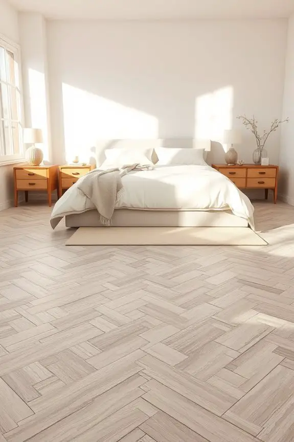 sophisticated herringbone tile design