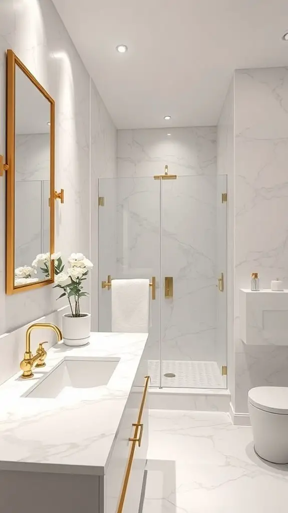 sophisticated marble bathroom accents
