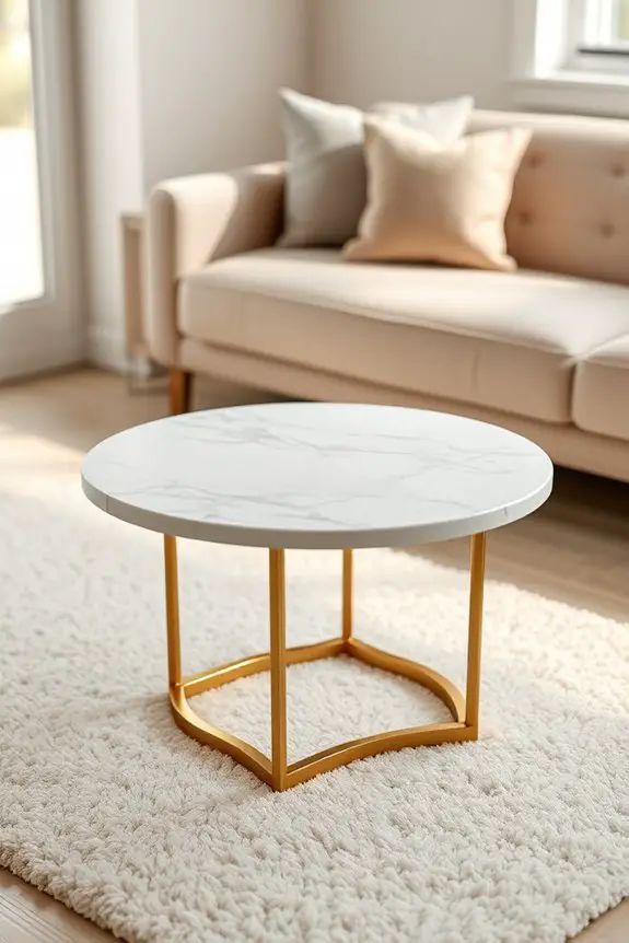 sophisticated marble brass table