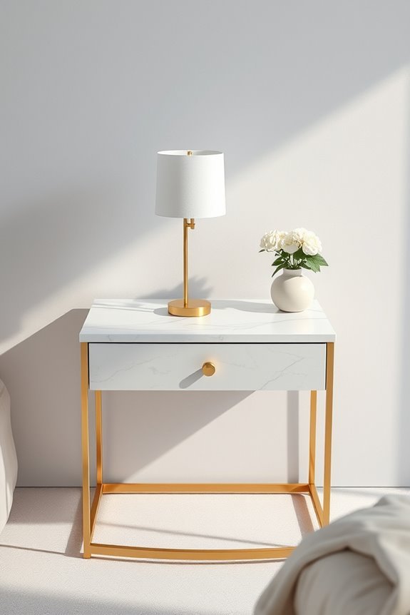 sophisticated marble top nightstand