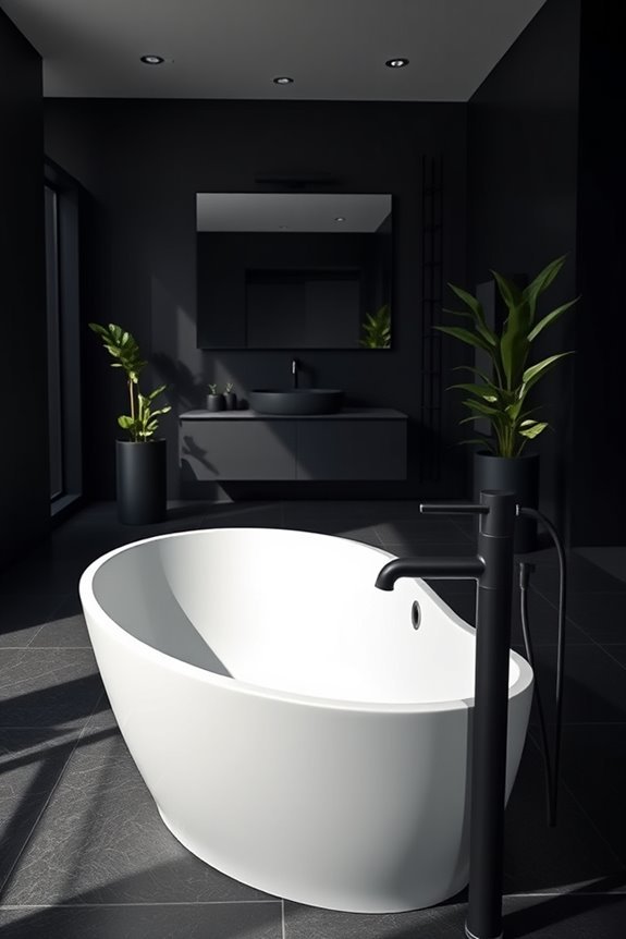 sophisticated matte black fixtures