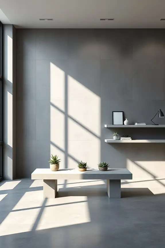sophisticated matte cement plaster