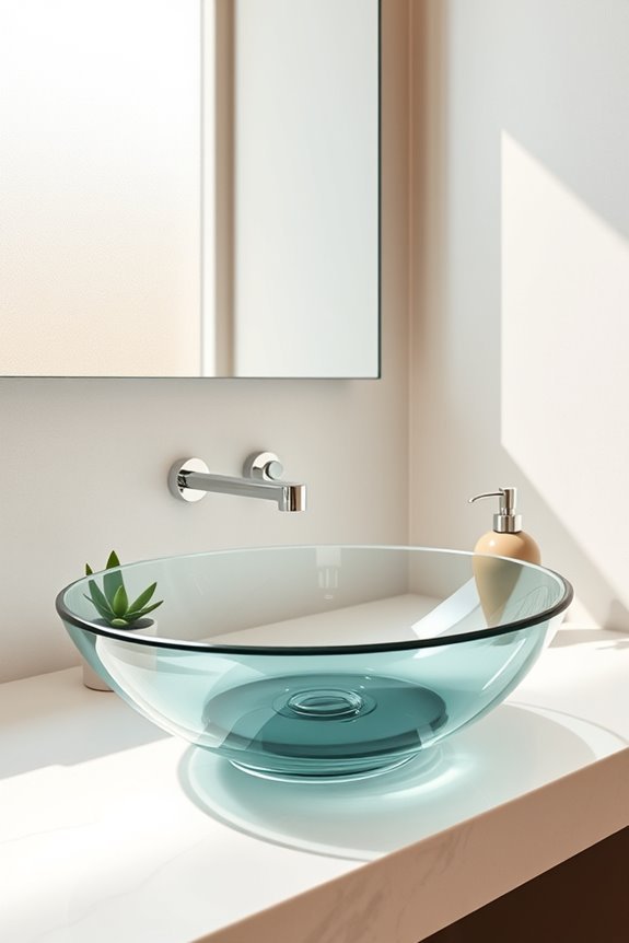 sophisticated modern glass basins