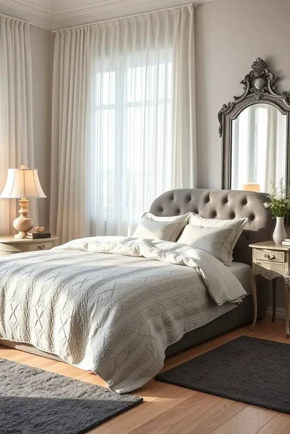 sophisticated monochromatic bedroom design
