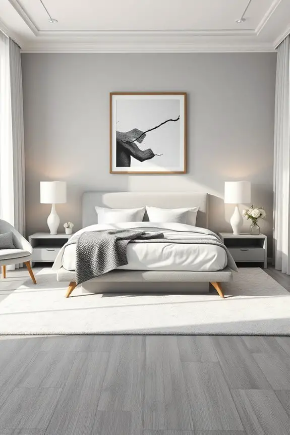 sophisticated monochromatic bedroom design