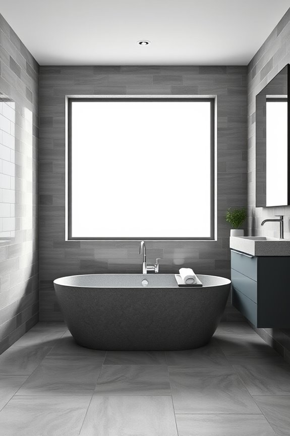 sophisticated monochromatic gray tiles
