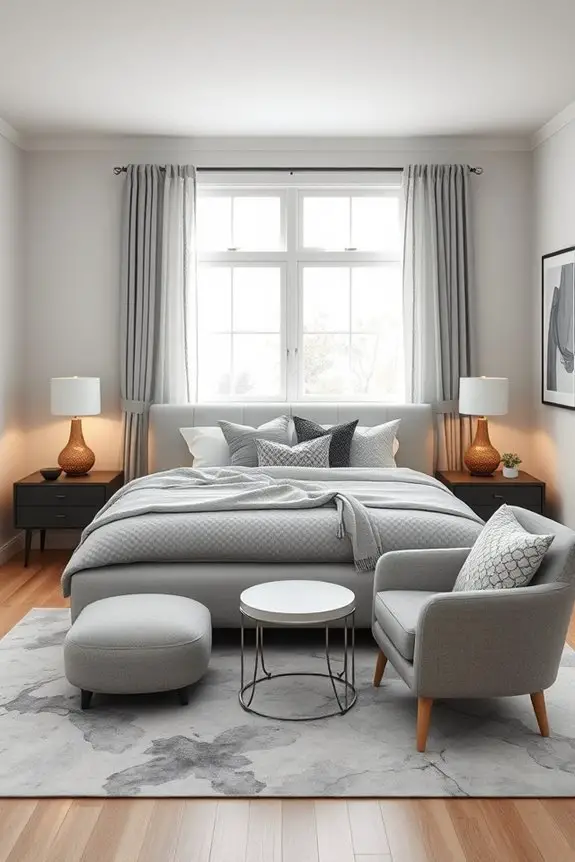sophisticated monochromatic grey retreat