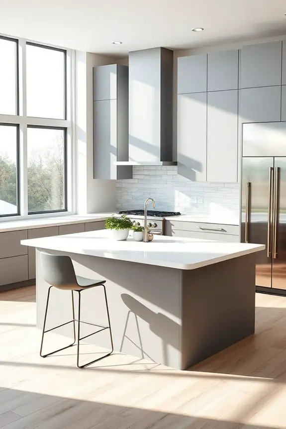 sophisticated monochromatic kitchen design
