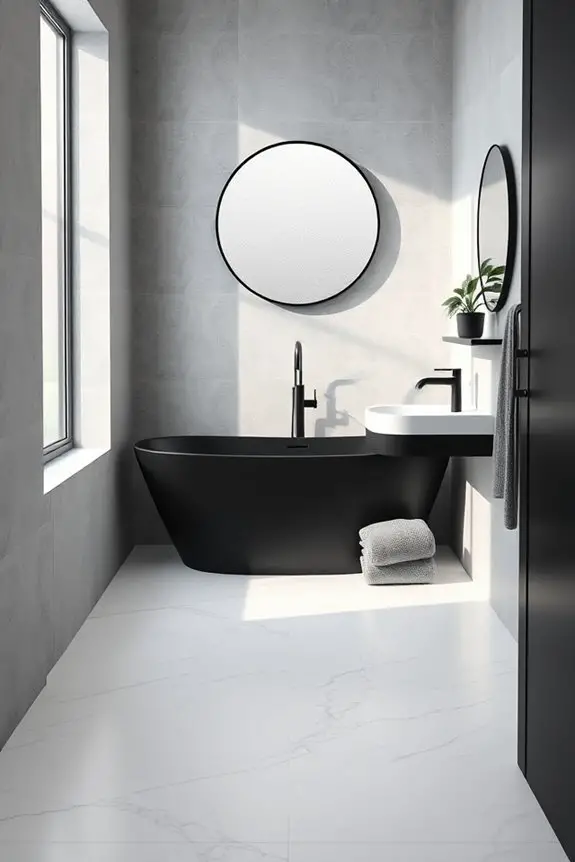 sophisticated monochrome bathroom design