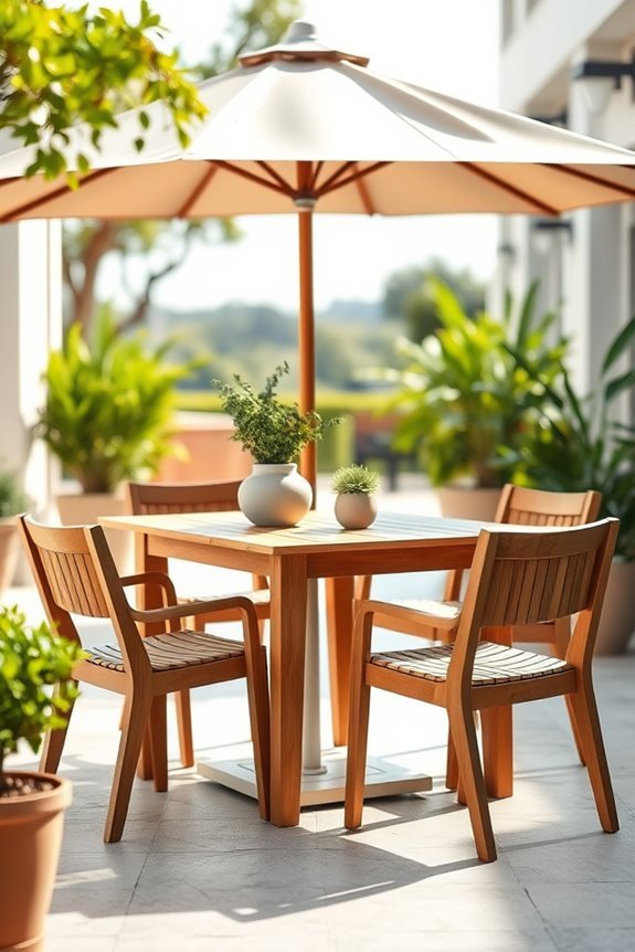 sophisticated outdoor teak seating