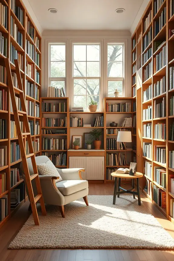 sophisticated personal library ladder