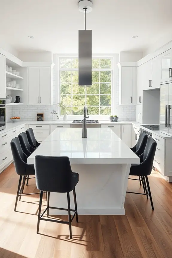 sophisticated white kitchen accents