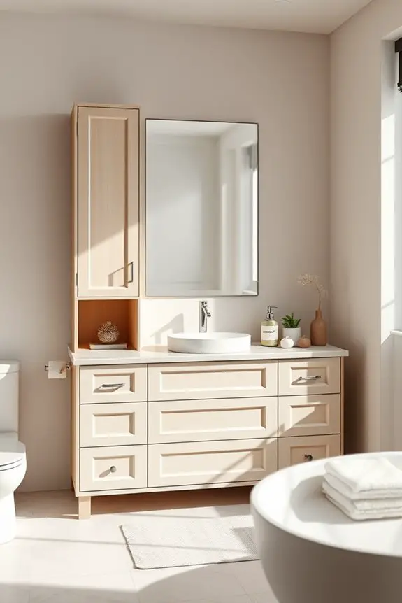 spa inspired bathroom cabinetry elegance