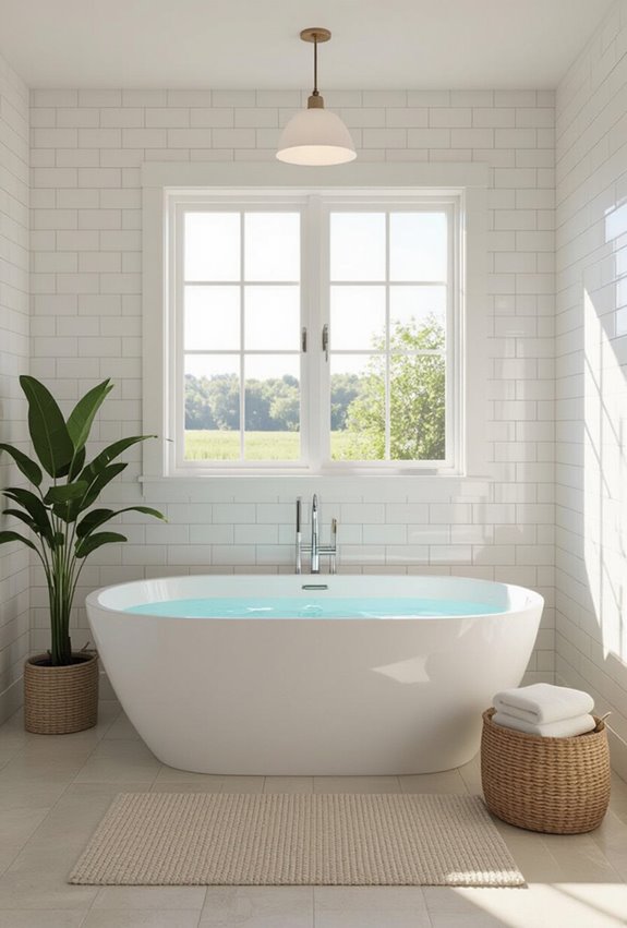 spa like subway tile retreat