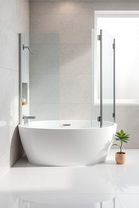 space efficient folding shower screens