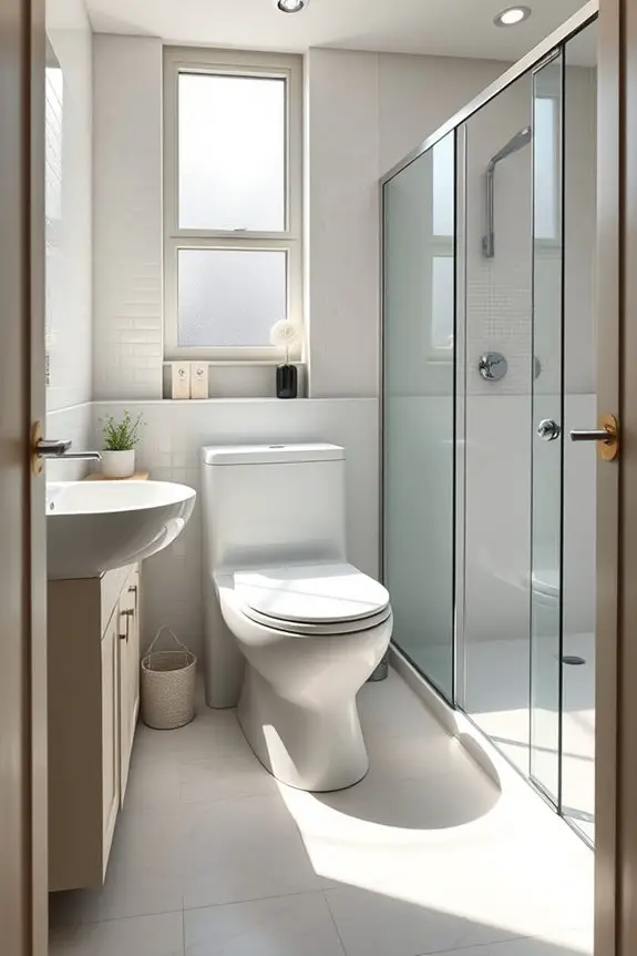 space efficient round toilets