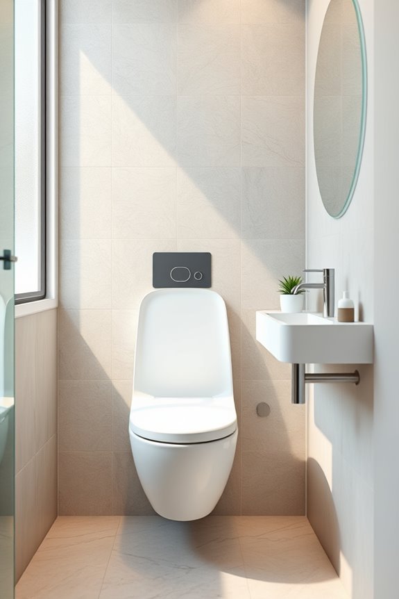 space efficient wall mounted toilets