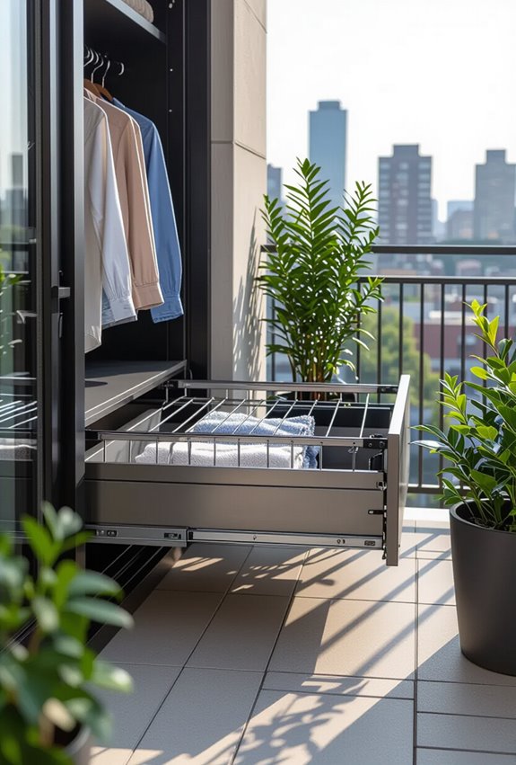 space saving balcony storage solution