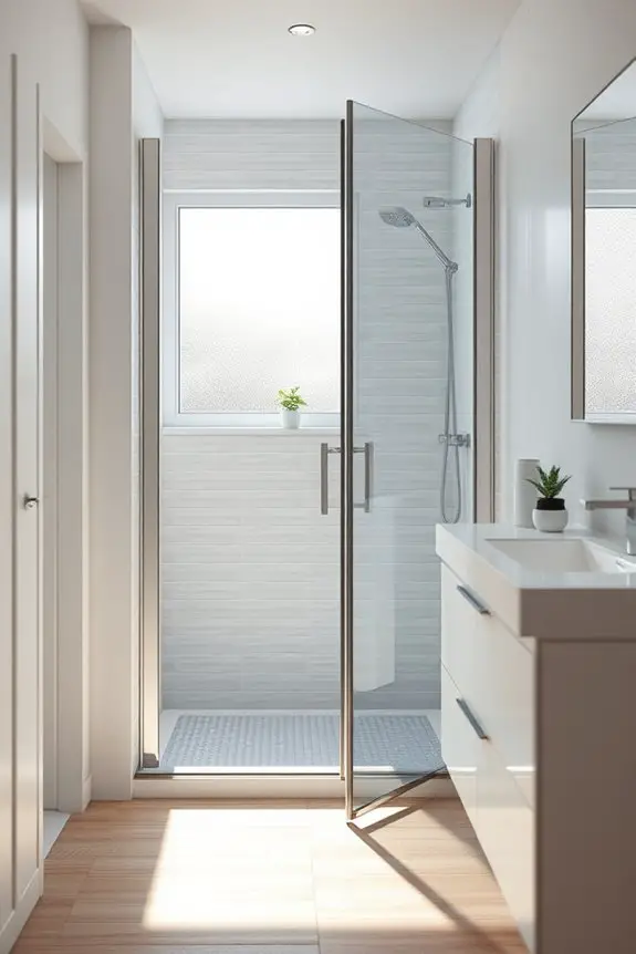 space saving bi fold shower screen