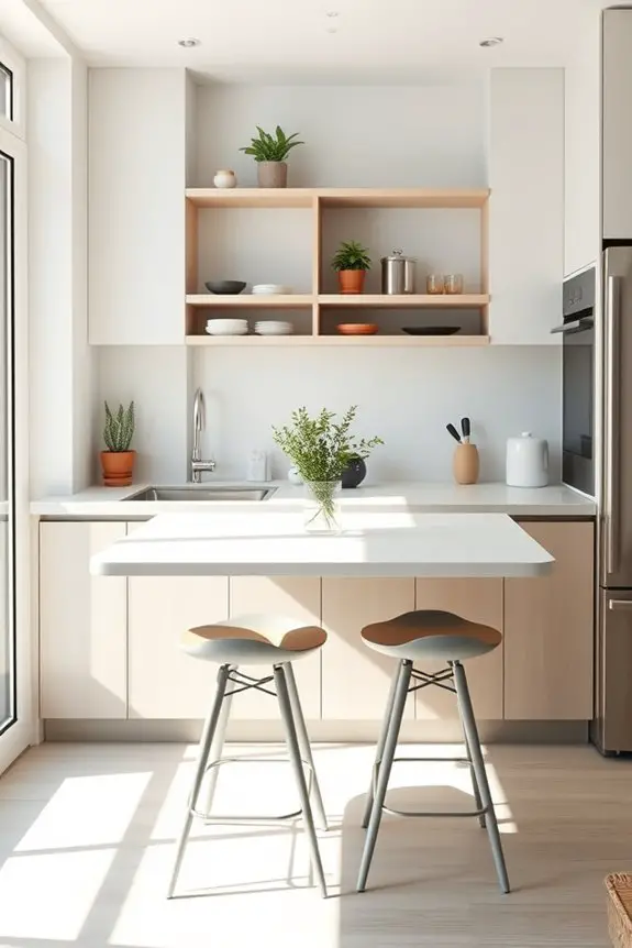 space saving fold down table