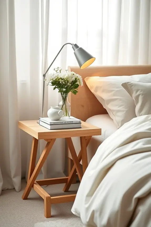 space saving foldable bedside table