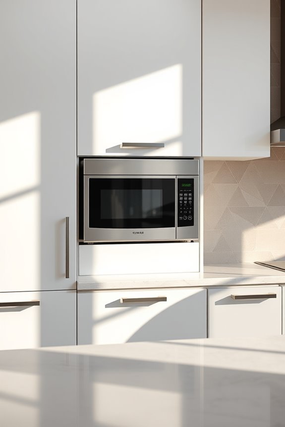 space saving microwave lift design