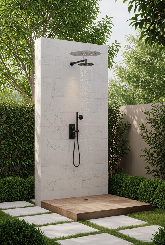 space saving outdoor shower solutions
