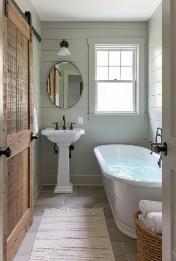 space saving rustic pocket doors