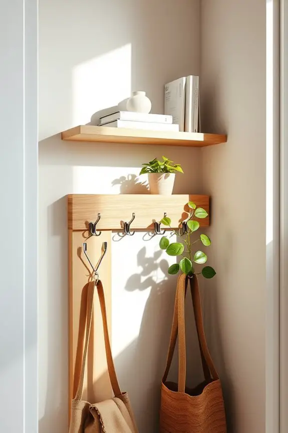 space saving wall mounted coat rack