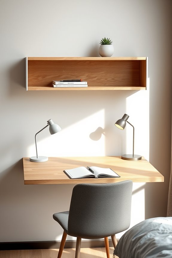 space saving wall mounted desk