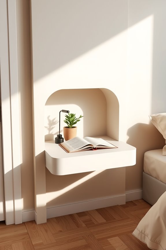 space saving wall mounted nightstand