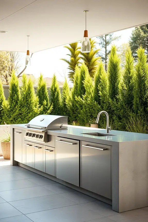 spacious concrete family kitchen