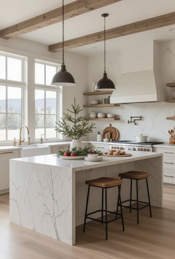 spacious holiday kitchen zones