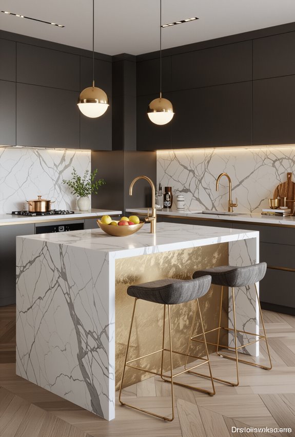 sparingly applied gilded luxe accents