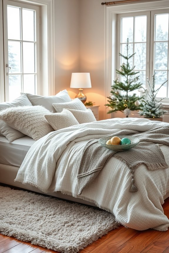 sparkling holiday bedroom decor