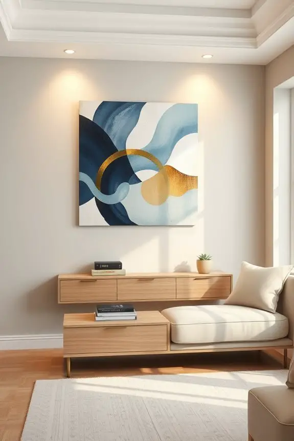 spotlit contemporary wall art