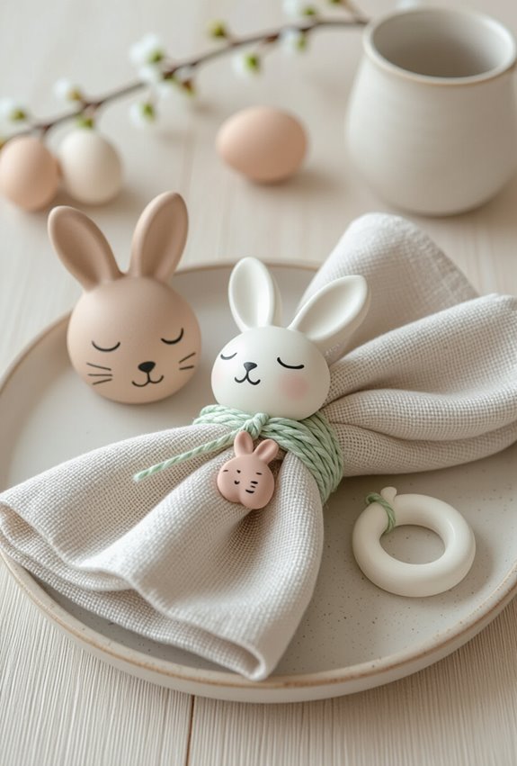 spring bunny napkin rings