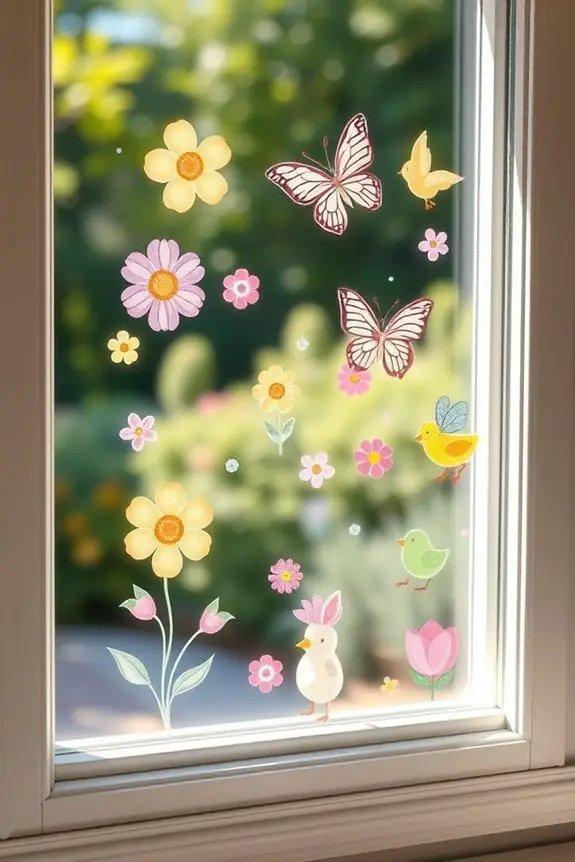 spring window cling decorations