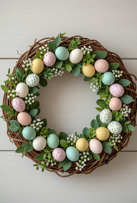 spring wreath with eggs