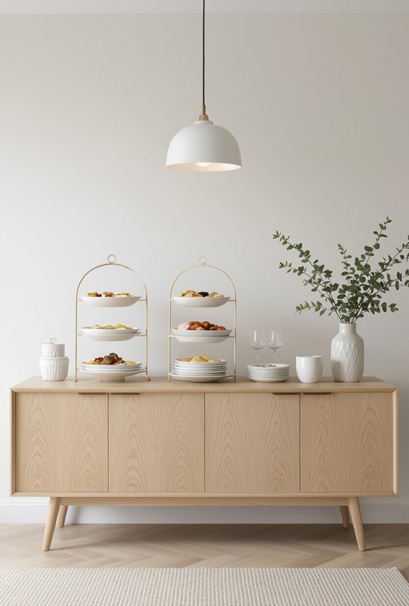 stack food on tiered stands