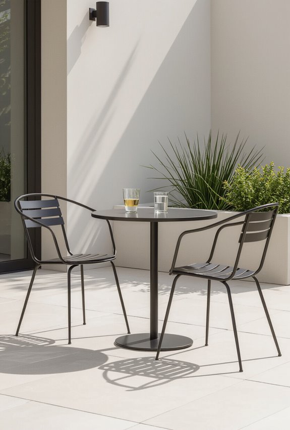 stackable powdercoat metal caf chairs