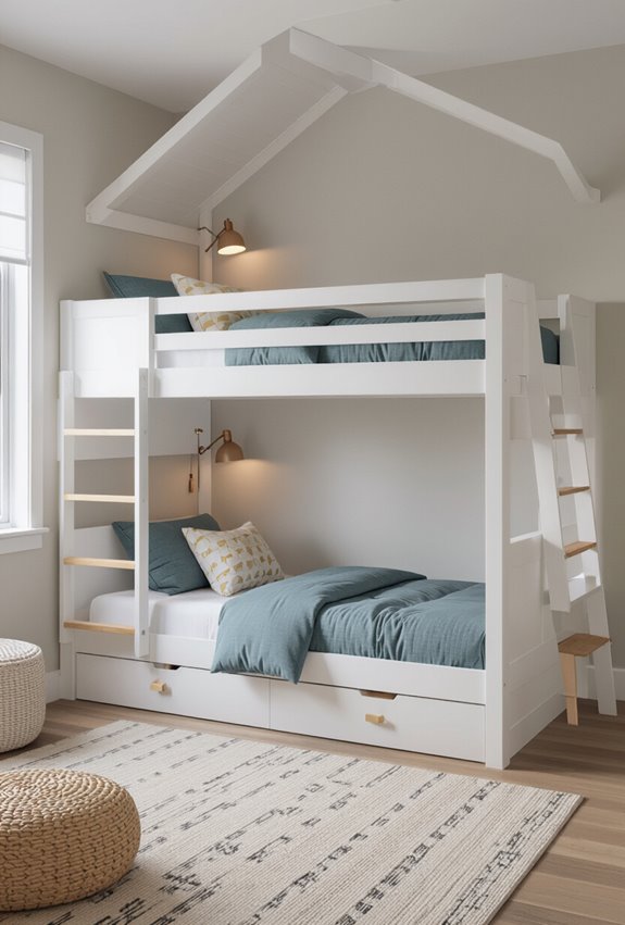 stacked twin beds maximize space