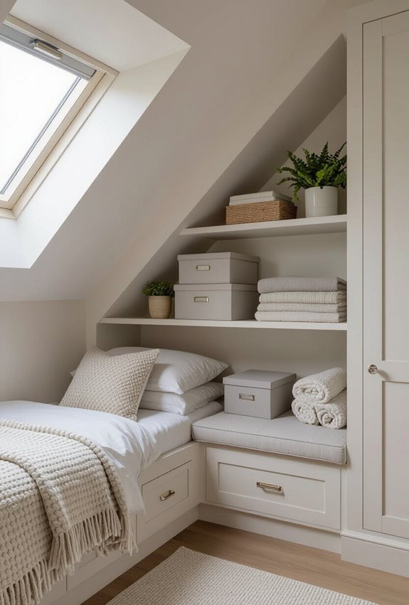 staggered corner floating shelves