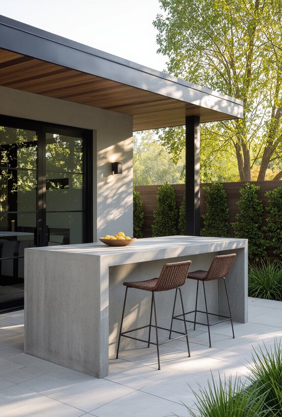 stain resistant sealed concrete bar