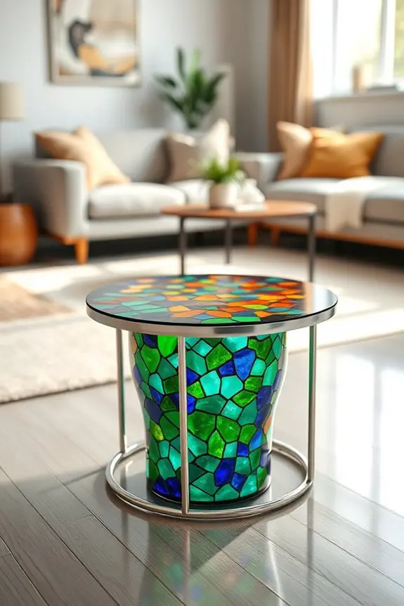 stained glass diy side table